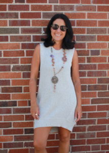 Intermix vest dress, Anthropologie Necklace