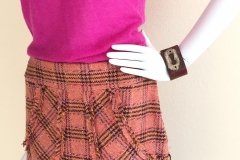 Anthropologie plaid raw hem skirt